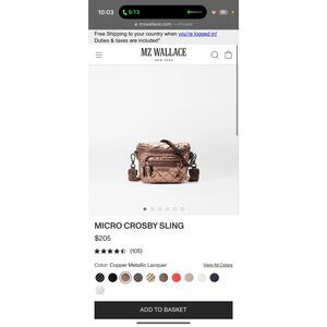 MZ Wallace Micro Sling crossbody bag